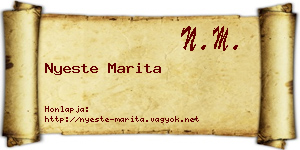 Nyeste Marita névjegykártya